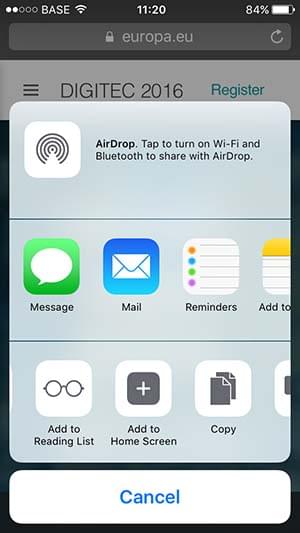 iOS Add to Home screen