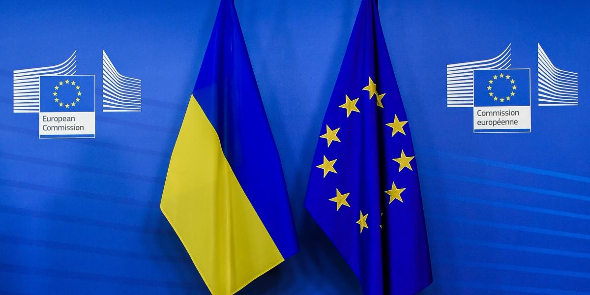 Ukraine and the EU flag